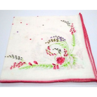 Set of 3 Ladies Women's Floral Flower Cotton Handkerchief Hankies - 13" x 13" - 22